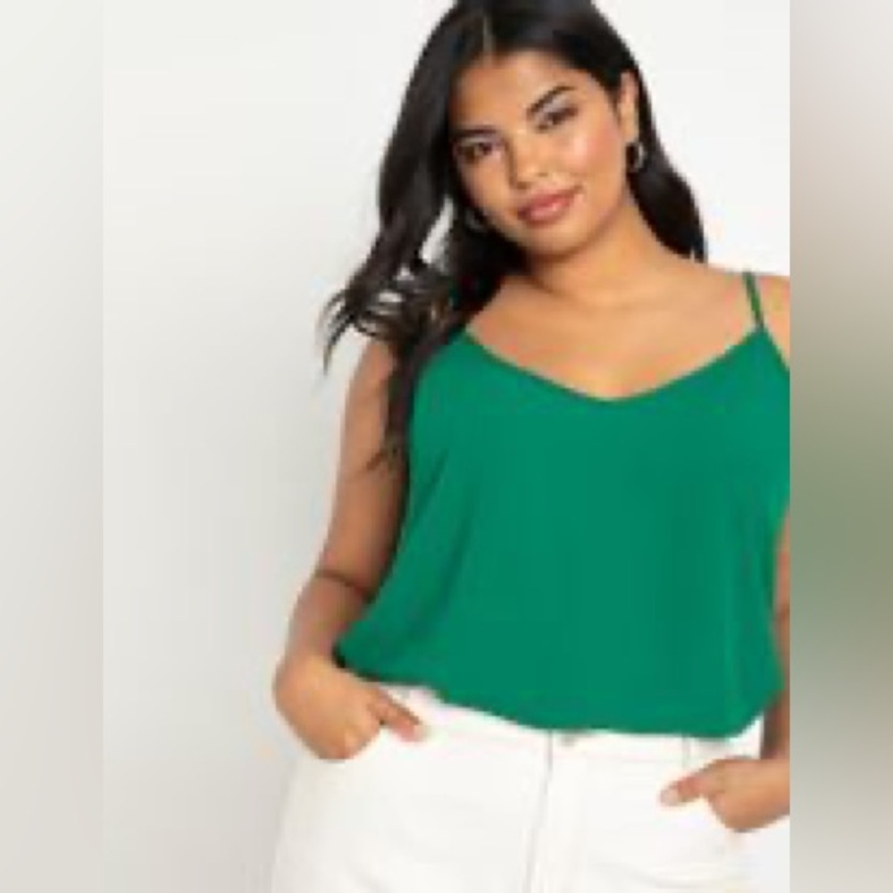 Eloquii Green V-neck cami Size 20